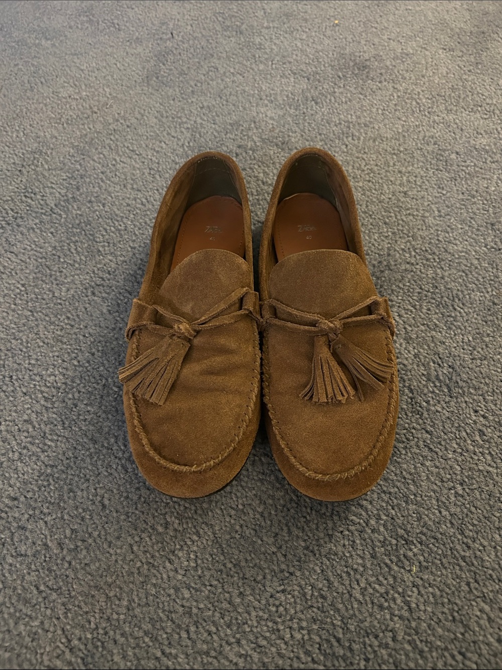 Khaki Suede Tassel Loafers